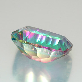 Quartz mystique multicolore naturelle coupe coussin, 19,29 ct, VVS-VS