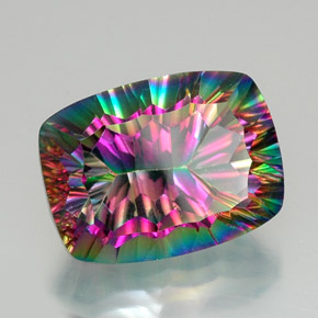 Quartz mystique Partie Supérieure Arc-en-Ciel naturelle Coupe coussin, 20.66 ct, VVS