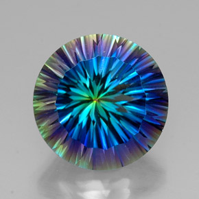 Quartz mystique multicolore naturelle coupe roude, 19,18 ct, VVS