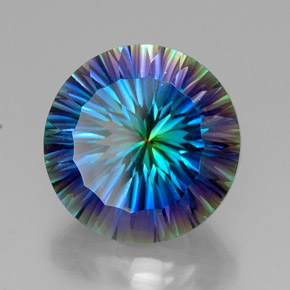 Quartz mystique multicolore naturelle coupe roude, 19,18 ct, VVS
