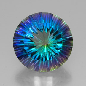 Quartz mystique multicolore naturelle coupe roude, 18,32 ct, VVS
