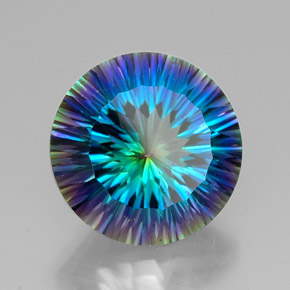 Quartz mystique multicolore naturelle coupe roude, 18,32 ct, VVS