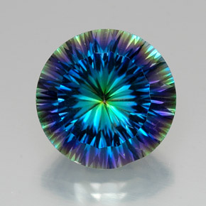 Quartz mystique multicolore naturelle coupe roude, 18,31 ct, VVS