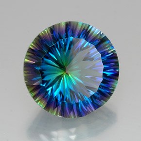 Quartz mystique multicolore naturelle coupe roude, 18,31 ct, VVS