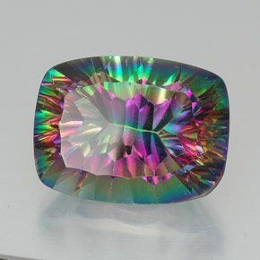 Quartz mystique Partie Supérieure Arc-en-Ciel naturelle Coupe coussin, 21.28 ct, VVS-VS