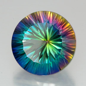 Quartz mystique multicolore naturelle coupe roude, 20,55 ct, VVS
