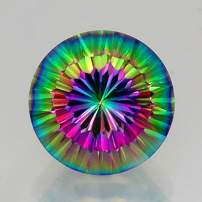 Quartz mystique multicolore naturelle coupe roude, 11,85 ct, VVS