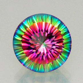 Quartz mystique multicolore naturelle coupe roude, 12,26 ct, VVS