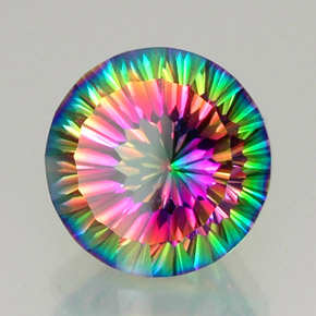 Quartz mystique multicolore naturelle coupe roude, 12,26 ct, VVS