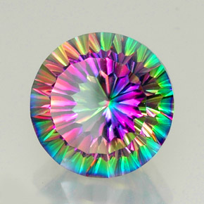 Quartz mystique Partie Supérieure Arc-en-Ciel naturelle Coupe roude, 12.78 ct, VVS-VS