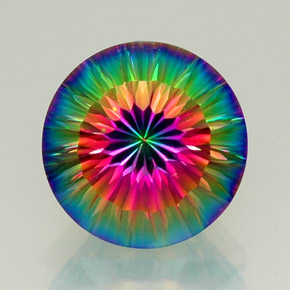 Quartz mystique multicolore naturelle coupe roude, 11,95 ct, VVS