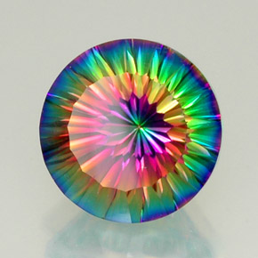 Quartz mystique multicolore naturelle coupe roude, 11,95 ct, VVS