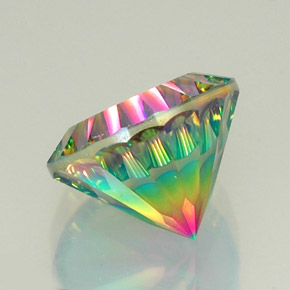 Quartz mystique multicolore naturelle coupe roude, 11,95 ct, VVS