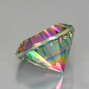 Quartz mystique multicolore naturelle coupe roude, 12,44 ct, VVS