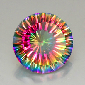 Quartz mystique Partie Supérieure Arc-en-Ciel naturelle Coupe roude, 10.80 ct, VVS