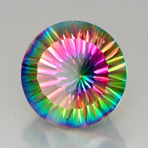 Quartz mystique Partie Supérieure Arc-en-Ciel naturelle Coupe roude, 12.82 ct, VVS-VS