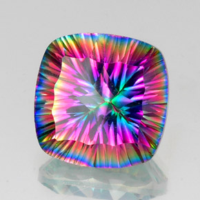 Quartz mystique multicolore naturelle coupe coussin, 14,88 ct, VS