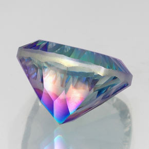 Quartz mystique multicolore naturelle coupe coussin, 22,51 ct, VS