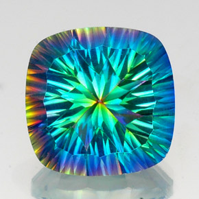 Quartz mystique multicolore naturelle coupe coussin, 20,88 ct, VS