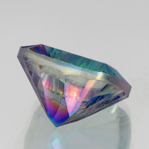 Quartz mystique multicolore naturelle coupe coussin, 20,90 ct, VS