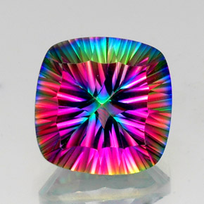 Quartz mystique Partie Supérieure Arc-en-Ciel naturelle Coupe coussin, 15.60 ct, VVS-VS