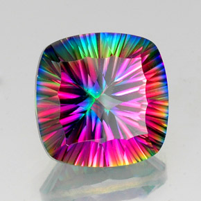 Quartz mystique Partie Supérieure Arc-en-Ciel naturelle Coupe coussin, 15.60 ct, VVS-VS