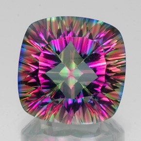 Quartz mystique multicolore naturelle coupe coussin, 16,84 ct, VS