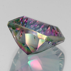 Quartz mystique multicolore naturelle coupe coussin, 16,84 ct, VS