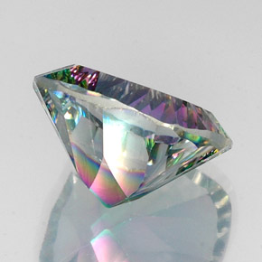 Quartz mystique multicolore naturelle coupe coussin, 15,26 ct, VVS-VS