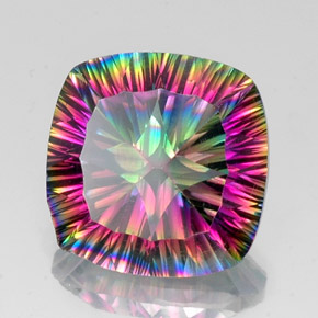 Quartz mystique Partie Supérieure Arc-en-Ciel naturelle Coupe coussin, 13.33 ct, VS