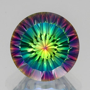 Quartz mystique multicolore naturelle coupe roude, 10,84 ct, VVS-VS
