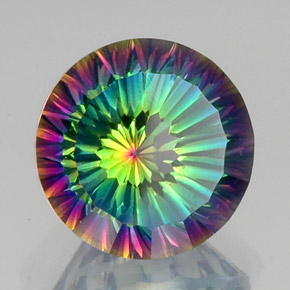 Quartz mystique multicolore naturelle coupe roude, 10,84 ct, VVS-VS