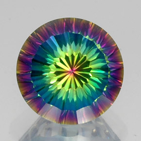 Quartz mystique multicolore naturelle coupe roude, 10,52 ct, VS