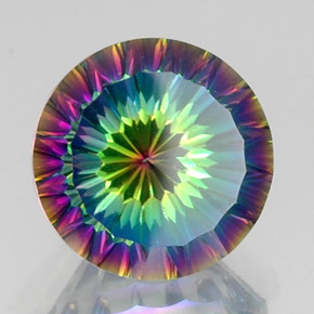 Quartz mystique multicolore naturelle coupe roude, 10,52 ct, VS