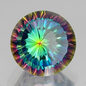 Quartz mystique multicolore naturelle coupe roude, 10,43 ct, VVS-VS
