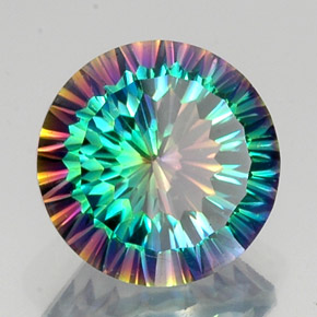 Quartz mystique multicolore naturelle coupe roude, 9,66 ct, VS