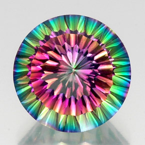 Quartz mystique multicolore naturelle coupe roude, 12,39 ct, VS