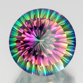 Quartz mystique multicolore naturelle coupe roude, 12,39 ct, VS