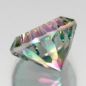 Quartz mystique multicolore naturelle coupe roude, 12,39 ct, VS
