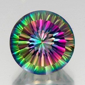 Quartz mystique multicolore naturelle coupe roude, 11,99 ct, VVS-VS