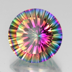Quartz mystique multicolore naturelle coupe roude, 10,70 ct, VS