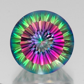 Quartz mystique multicolore naturelle coupe roude, 12,29 ct, VS