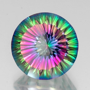 Quartz mystique multicolore naturelle coupe roude, 12,29 ct, VS