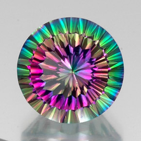 Quartz mystique multicolore naturelle coupe roude, 12,06 ct, VS