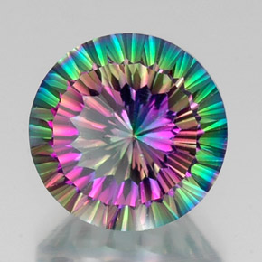 Quartz mystique multicolore naturelle coupe roude, 12,06 ct, VS