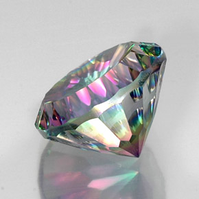 Quartz mystique multicolore naturelle coupe roude, 12,06 ct, VS