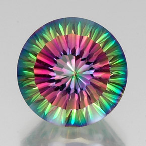 Quartz mystique multicolore naturelle coupe roude, 12,24 ct, VVS-VS