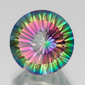 Quartz mystique multicolore naturelle coupe roude, 12,24 ct, VVS-VS