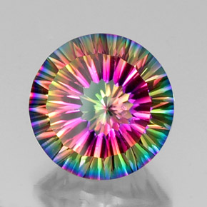Quartz mystique multicolore naturelle coupe roude, 11,36 ct, VVS-VS