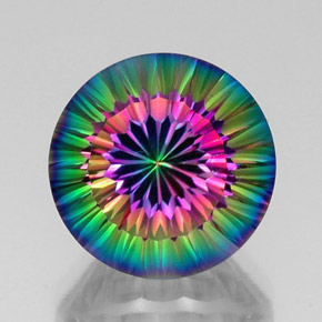 Quartz mystique multicolore naturelle coupe roude, 12,34 ct, VVS-VS